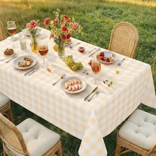 Rectangle Vinyl Tablecloth with Flannel Back, 52x70 in, 1