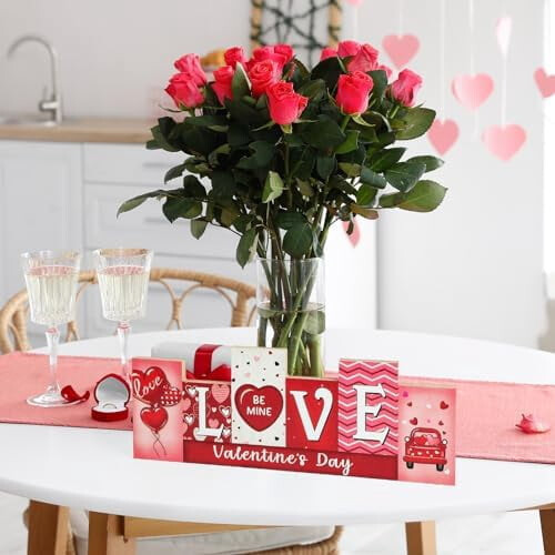 Placa de mesa reversível de madeira: AMOR E SORTE 1