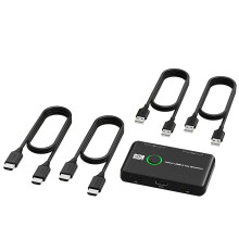 4K-KVM- USB--Kompatibler für 2 Computer mit Gemeinsamer Tastatur, Maus, Drucker und Monitor, UnterstüTzt 4K bei 60 Hz