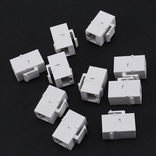 RJ45 Connector  Jack Cat6 RJ45 Extension Coupler Ethernet Network LAN Cat 6 Coupler Jacks Extend Adapter(White) 2