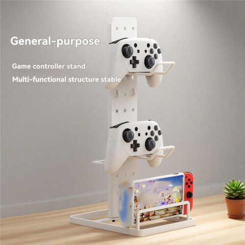 Gaming Controller Storage Rack Organizer Controller & Headset Holder Removable Gaming Controller Storage Stand White 2
