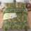 Queen Quilt Set 3-Piece Green Floral Microfiber 4
