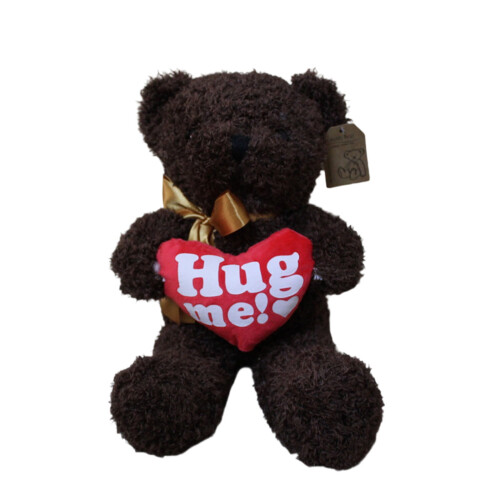 Teddy Bear Plush Toy with Heart Accessory Brown 30x15cm 1