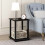 Side Table Set of 2 Dark Walnut 2-Tier 2
