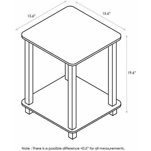 Side Table Set of 2 Dark Walnut 2-Tier 2