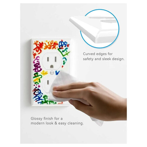 10-Pack Unbreakable 1-Gang Standard Size Duplex Receptacle Wall Plates Polycarbonate Thermoplastic Covers 1