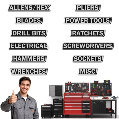 12pcs Magnetic Toolbox Labels for Organized Tool Storage Portable Magnetic Labels 2