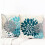 Set di 2 federe in lino blu turchese da 45x45 cm. 2