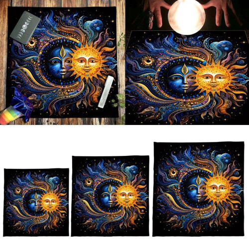 Moon & Sun Tarots Card Tablecloth Divinations Card Table Cloth Tapestry 1