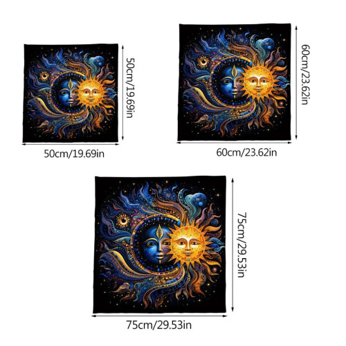 Moon & Sun Tarots Card Tablecloth Divinations Card Table Cloth Tapestry 2