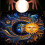 Moon & Sun Tarots Card Tablecloth Divinations Card Table Cloth Tapestry 5