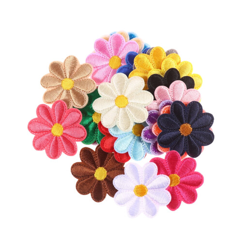 DEEPCRAFF Crochet Flowers Applique Assorted Color 22Pcs 1
