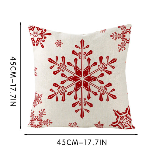 Conjunto de 4 capas de almofada em algodão branco com estampa de floco de neve (17,7 cm). 1