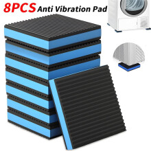 8Pcs High Density Rubber EVA Anti Vibrating Pads with Striped Bottom for Washing Machine and Treadmill