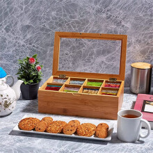 Boîte de Rangement en Bois pour Sachets de Thé, Organisateur de Sachets de Thé, Boîte à Sachets de Thé, Support de Sachets de Thé, Conteneur,