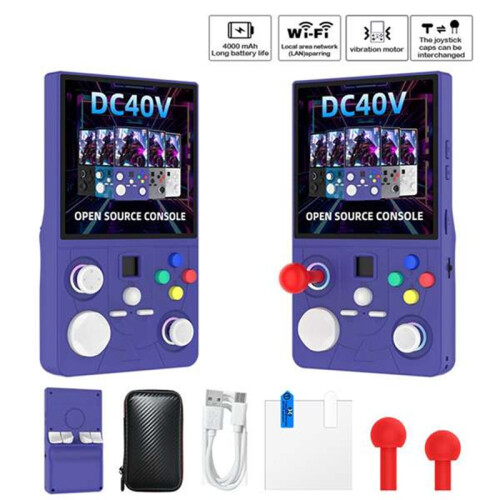 DC40V Retro Handheld Game Console Linux WiFi GamePad RGB Ligh Effect 4.0inch IPS Screen Supports 30+ Emulators B 1