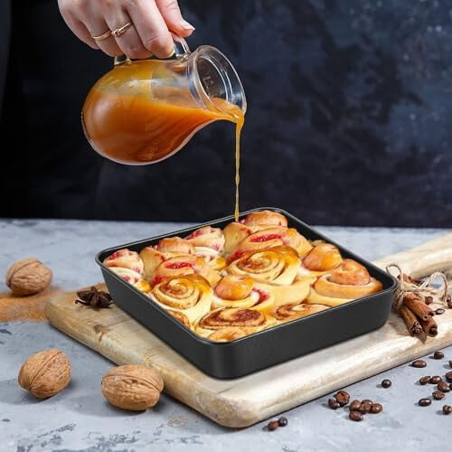 8 inch square non-stick baking pan stainless steel core 1
