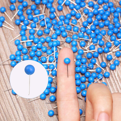 Map Tacks Push Pins Small Size 300 Packs (Blue, 1/5 Inch) 1