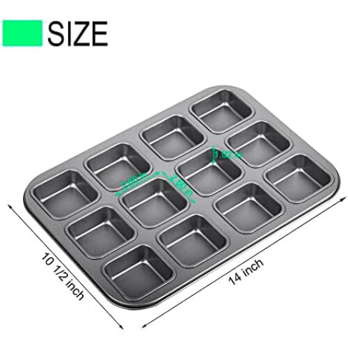 Brownieform Non-stick Kolstål 2-pack 12-håligheter 2