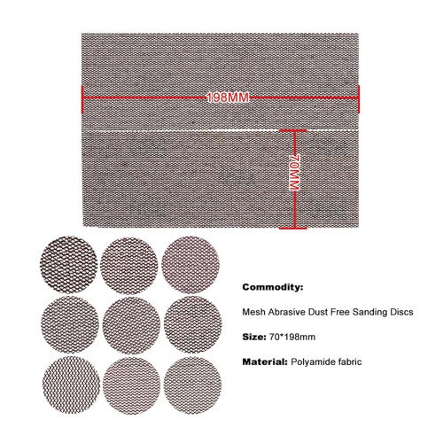 Συσκευασία 50 φύλλων λείανσης με πλέγμα 70x198mm 80-240 ταινίες διχτυού χωρίς σκόνη, με 1