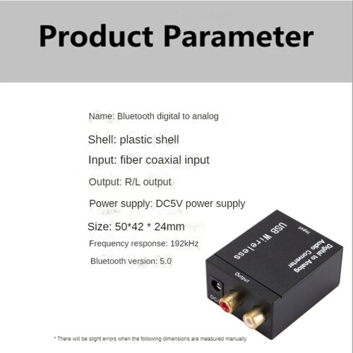 Digital to Analog Audio Converter Support  Optical Fiber Coaxial to RCA R/L Audio Decoder SPDIF DAC EU Plug 2