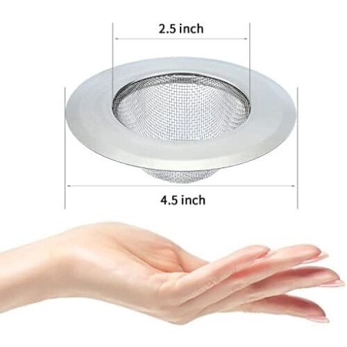 Rustfritt stål vaskfilter 4,5 tommer diameter sett med 2 2