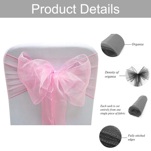 Nœuds de chaise, attaches décoratives rose clair, 10 pièces 2