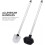 Ensemble ventouse WC, manche en aluminium, support blanc 2