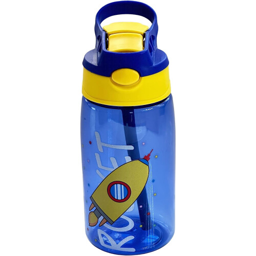 Παιδικό μπουκάλι νερού ZIGIDO 2 τεμαχίων 16oz με καλαμάκι, ανθεκτικό στις διαρροές και 2
