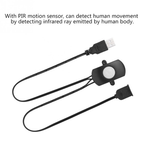 5A DC5-24V  USB PIR Infrared Motion Sensor Detector Automatic  for LED Light Strip Intelligent Sensing(Black)