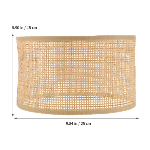 Abat-jour suspendu en rotin style rétro grand format 1