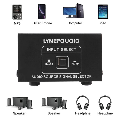 2 in 1 Out or 1 in 2 Out Audio Source Signal Selector, Switcher, Speaker, Audio Source, Switcher, RCA Interface, Lossess 2