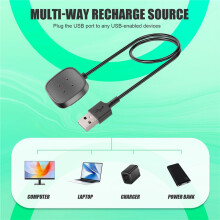2Pack 3.3 FT Charger Cable USB Charging Dock for Sense/Versa 3 Smartwatch