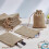30 Pack Khaki Linen Drawstring Gift Bags 10 x 15 cm 4