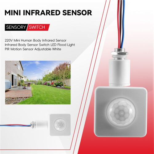 220V  Human Body Infrared Sensor Infrared Body Sensor  LED Flood Light PIR Motion Sensor Adjustable White 1