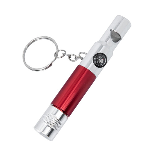 Whistle Keychain Compass Survival Torch Light Flashlight Travel 2