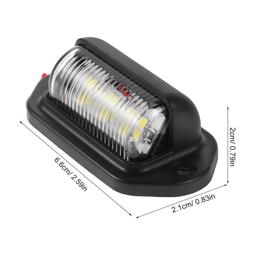 Licence Plate Led Light Black ABS 2PCS 2
