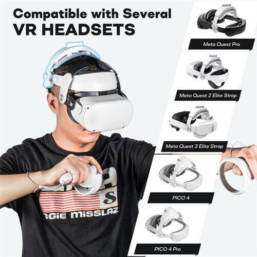For Meta Quest 3/2/Pro/Pico4 VR Headset Silicone Comfort  Strap with Adjustable VR Decompression  Straps - White