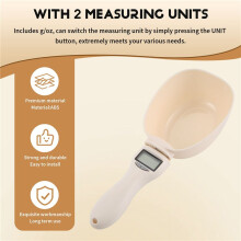 Pet Food Measuring Scoop Dog Food Measuring Cup,Digital Scale Spoon Detachable Cup Feeding Bowls for Measuring Pets Food