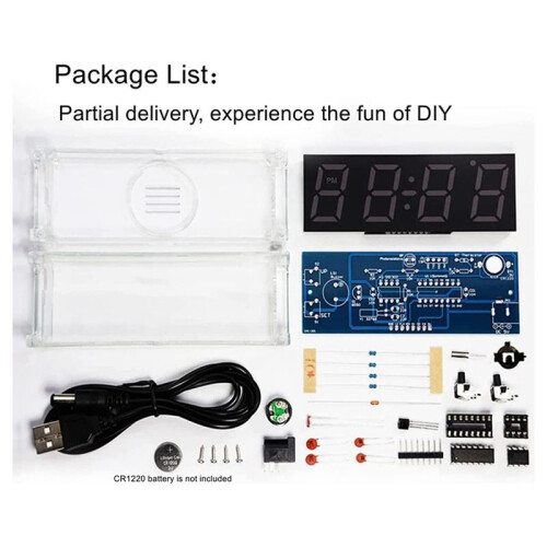 Colorful Digital Clock Electronic Kit DIY Parts Component Set Electronic Clock Welding Making Experiment Kit 2