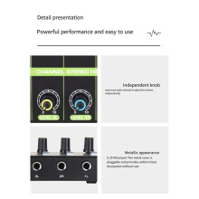 Portable 4-Way Audio Mixer, 4-in and 1-Out Stereo Mixer, Small DJ Mixer