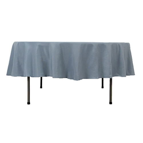 BalsaCircle 90" Dusty Blue Polyester Round Tablecloth 2