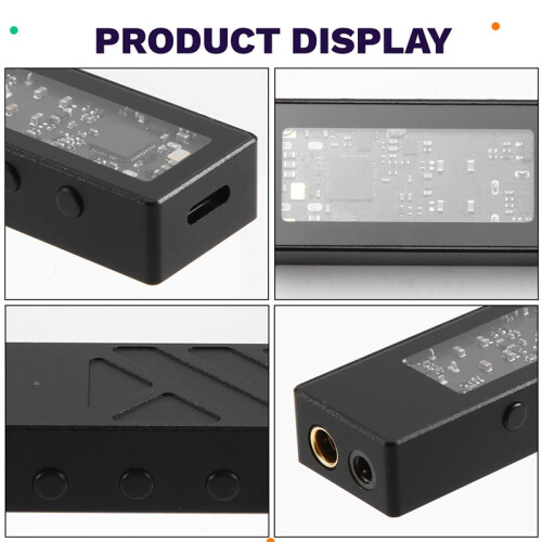 Type-C Audio CT7601PR+ES9039Q2M Decoder Small-Diameter DAC Lossless Portable Headphone HiFi Amplifier Sound Card Black 1