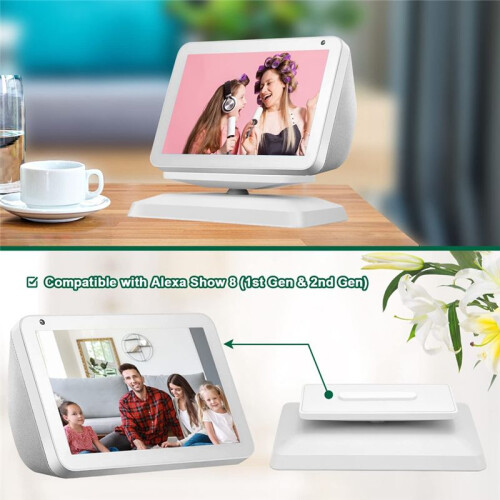 Stand for Echo Show 8,  Speaker Stand Mount Bracket Holder for Echo Show 8, Table Mount Accessories - White 2