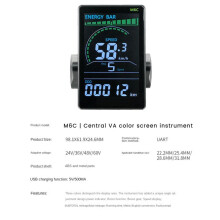 M6C Electric Bike LCD Display Meter 24V-60V E Scooter Panel Color Screen with USB for Mountain Electric Bike(SM 5PIN)