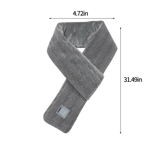 Cachecol elétrico USB com aquecimento e 3 níveis de temperatura, compatível com power banks USB, presente de inverno para ela/ele. 2