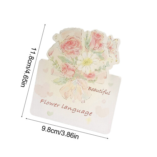 3D Blooming Floral Greeting Card Romantic Design 1pc 2
