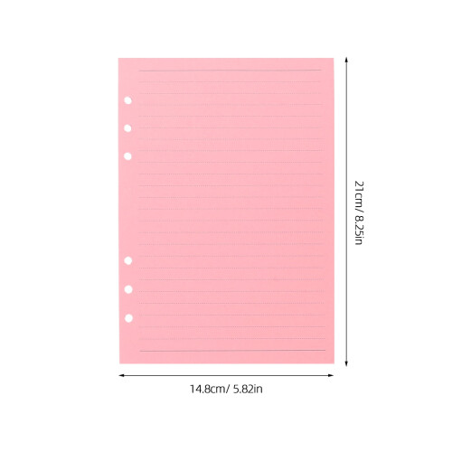 A5 lined refill paper 100 sheets colored 1