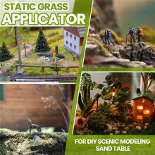 Static Grass Applicator Flocking Kit with Anti Slip Handle and 4 X 60g Colors Grass,DIY Model Train Landscape