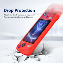 Für Ally Handheld-Spielekonsole All-Inclusive-Silikon-SchutzhüLle Handheld-Anti-Drop-SchutzhüLle, Rot